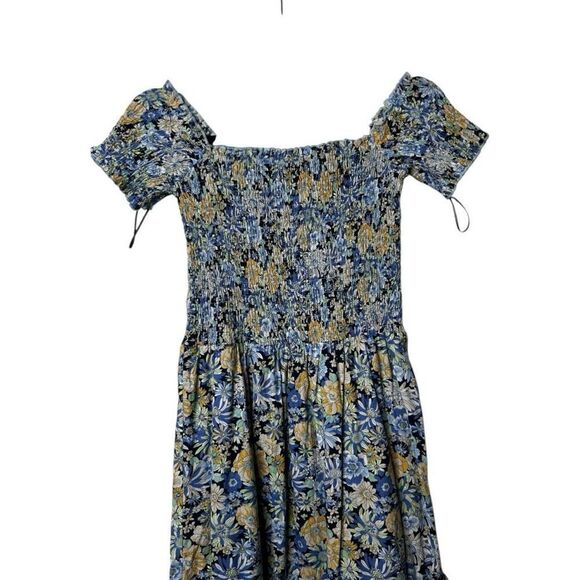 Heartloom Revolve Mina Dress Indigo Size XS Blue Off Shoulder Smocked Tiered - Picture 9 of 13